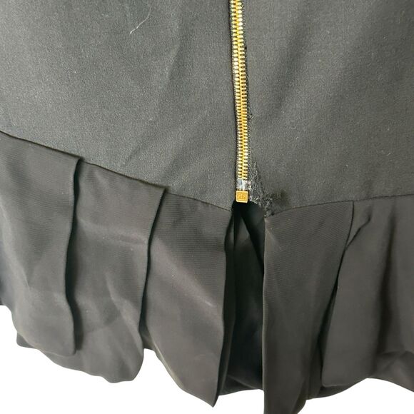 Balenciaga VTG sheath Wool black skirt feminine flounce hem sz 36 * Flaw - Picture 16 of 16